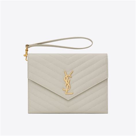 ysl victoire baby clutch in leather|Victoire YSL Monogram Leather Clutch Bag .